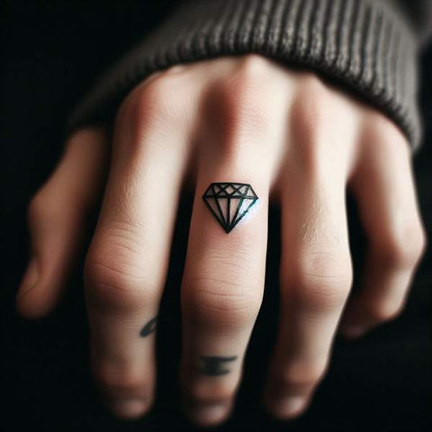 Just small tattoos... #fingertattoo #diamond #fire #tattoobunker #line... |  TikTok